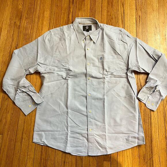 Timberland Shirt Mens Large Light Blue Earth Keeper Button Work - Picture 1 of 7
